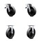 Service Caster 8 Inch Glass Filled Nylon Caster Set with Roller Bearings 2 Brakes 2 Rigid SCC SCC-TTL30S820-GFNR-2-R-2 - alternate 1